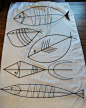 MID CENTURY MODERN BLACK WIRE WALL ART FISH-#5 - sold but wonder how I could use the designs....?:: 