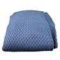 现代中式简约样板房样板间别墅沙发深蓝色针织搭毯搭巾盖毯披毯