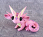 Pink and Yellow Scrap Dragon by DragonsAndBeasties on Etsy