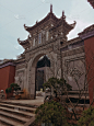 Architectural details of Huating Temple (Kunming, Yunnan, China)