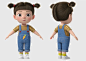 Cartoon Girl Rigged 3D модель фальшивки FBX MA MB MEL