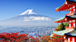 General 1920x1080 Japan mountains Mount Fuji Asian architecture building nature trees