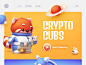 Crypto Cubs / Trading platform icon navigation bitcon ethereum character typography game illustration web design crypto