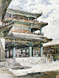 中国建筑学女教授华宜玉的水彩画-手绘推荐-建筑视界