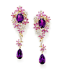 Earrings set with pink sapphires, purple amethysts and diamonds from Ganjam's Le Jardin collection.