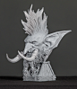 Vol'Jin Bust, Ehren Bienert : This is a bust I sculpted during a little R&D time at Blizzard. Ended up being auctioned off to benefit the Children's Hospital of Orange County at Blizzcon 2017. I had a lot of fun with this.  I started with a rough scul