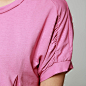 【less夏款】腰部荡量褶皱底部休闲宽边 女性短袖T恤 2147034 原创 设计 新款 2013