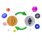 Bitcoin To Ethereum Swap 3D Illustration