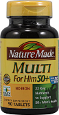 [美国代购]Nature Made Multi For Him男性复合维生素90粒50岁+