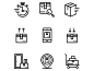 Delivery, Shipment, Cargo Icons Set 3 shipping shipment set search pin phonebox packaging package outline logistics linear line industry icon door delivery container carriage cargo box