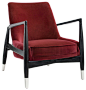 Velvet Arm Chair, Red armchairs-and-accent-chairs