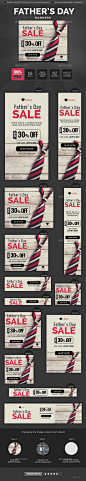 Father's Day Sale Banners - Banners & Ads Web Elements#网盟推广图#