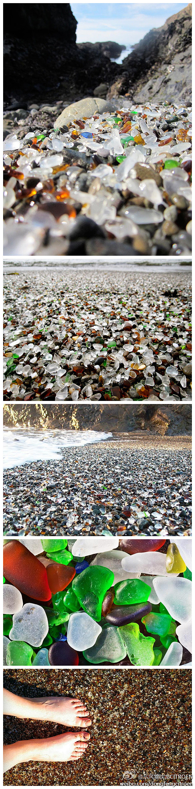 世界上最闪亮的海滩——玻璃海滩。位于美国...