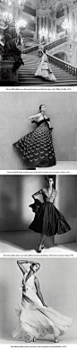 [] 视觉艺术【摄影】英国版《VOGUE》2013年1月号回顾了从1950年代以来，Dior品牌在该杂志上刊出的一些经典礼服摄影作品。来自:新浪微博