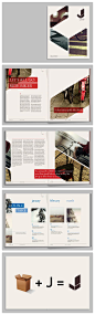 Sophisticated layout using text, juxtaposed images, bright color palette used sparingly and lots of white space.: 