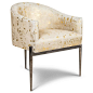 Art Deco Dining Chair in Golden Cowhide