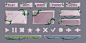 Stone gui elements with jungle vines and leaves cartoon game user interface design buttons score level bar menu sign plates and empty frames and boards for text with rock texture and lianas