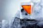 Whiskey on iceberg.Creative advertisng whiskey in arcti : Ice and whiskey