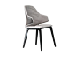 Upholstered leather chair with armrests VELA | Chair by Reflex