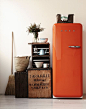 Smeg fridge in orange