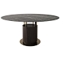 Modern, 21st Century, Brass, Marble, Oak, Gio Round Dining Table, Asian For Sale at 1stDibs