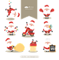 [美工云]-Santa-Claus圣诞节老人卡通矢量素材_PNG：