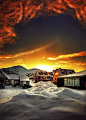 日落，努克，格陵兰
