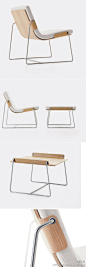 挪威的Norway Says工作室设计的椅子，织物、金属和木头三种材料结合制作，精确性之美。