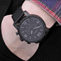 现货 美国代购FOSSIL JR1354 酷黑皮表带时尚三眼手表 包关税保修的图片