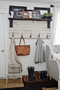 DIY rustic entryway coat rack - A super simple way to create organization in any size entryway or mud room! A must pin!