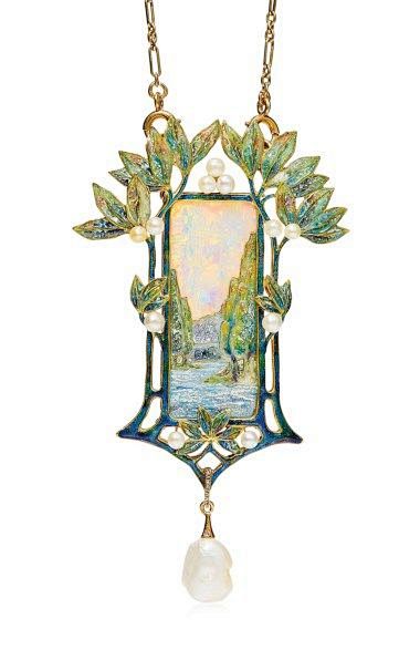 An Art Nouveau opal,...