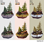 Hand Painted Forest Scene, Vilma Pekola : Hand painted forest scene textured in Photoshop, using only diffuse map. The low poly model was given, only the textures and overpaints are made by me.