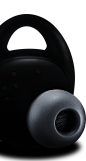 The left Gear IconX earbud in black