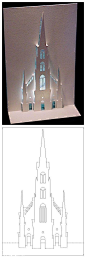 欧式教堂剪纸立体剪影手工教程