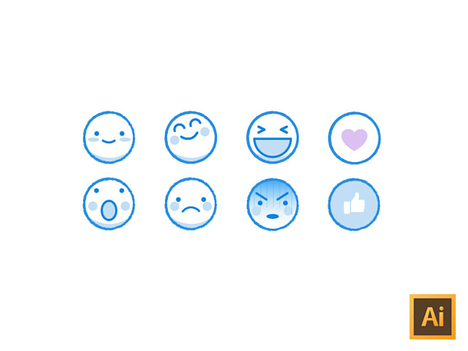 Kawaii facebook emoj...