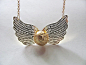 Elegant Golden Snitch Necklace by =dakotadog123 on deviantART