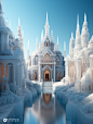 冰雪大世界城堡建筑冰雕灵感美学Midjourney关键词咒语2：