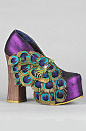 芝城曼波美国代购★Irregular Choice雀之翎2012款紫色魅惑高跟鞋