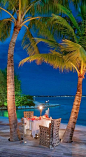 Dinner in the garden at St. Regis Bora Bora Resort in French Polynesia
在法属波利尼西亚波拉波拉岛瑞吉度假村晚餐在花园里