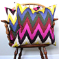 Schumacher  Martyn Lawrence-Bullard "Adras Ikat Print" in Jewel 22" pillow cover