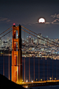 Golden Gate Bridge Fullmoon San Francisco, CA