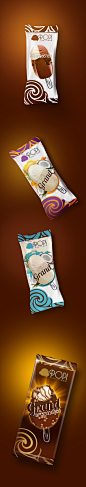 "POPI" Ice Cream Packaging Design : Vanilla, Chocolate and Coconut Ice cream Packaging Design was created for Company "Barambo"