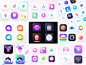 App Icons from 2018 android ios game prakhar gif bot wifi battery location gps colors gradient logo icon app