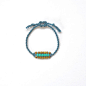 HALF OFF Tripoli Bracelet - Braided Linen Rope with Turquoise and Brass Beads