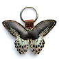 www.oakleather.net Leather keychain / bag charm - Blue and Black butterfly. $18.00, via Etsy.: 