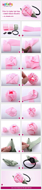 how to make hair ties - make ribbon flowers