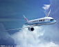 高清 波音 原版 国航 B787飞机 蓝天白云背景