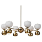 Handblown Glass and Brass Midcentury Chandelier by Lightmaker Studio | 1stdibs.com