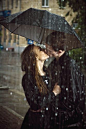 Kissing In The Rain Pictures, Photos, and Images for Facebook, Tumblr, Pinterest, and Twitter: Umbrellas, Romantic, Romance, Love, Rain Rain, Photography, Rainy Days, Couples