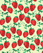 Strawberries. #pattern #illustration #fruit